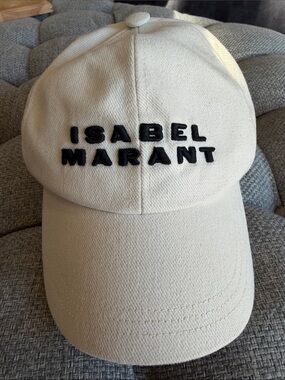 Isabel Marant Logo Baseball Cap with Cream Embroidery Isabel Marant | Accessories | Isabel Marant Unisex Ecru  main image 4